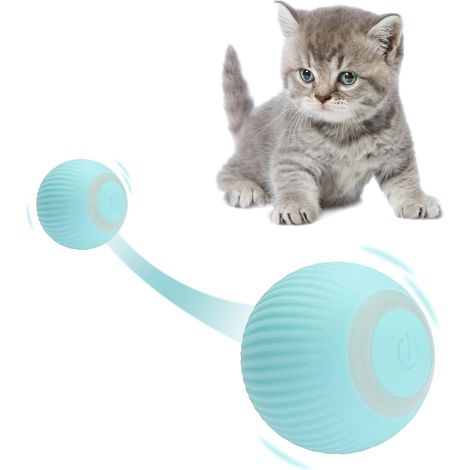 HONORNIC - Jouet automatique pour chat rechargeable par USB avec lumière LED, adapté aux chatons d'intérieur.