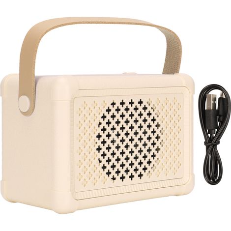 Enceinte Bluetooth Vintage Jaune, Son HiFi avec Basses Profondes, Faible Consommation d'Énergie, Transmission Rapide et Fonctions Multiples (1/5)