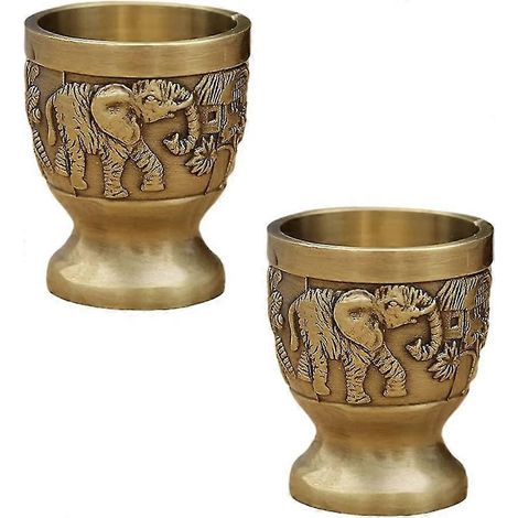 Coupe à liqueur en métal, calice à vin vintage, verre à vin en alliage de zinc orné d'un éléphant en relief, idéal pour une fête de roi ou de reine, décoration d'Halloween (1/5)