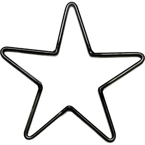 Wire Star 22 cm Garden Wall Art - L22 x H22 cm - Bare Metal/Ready to Rust