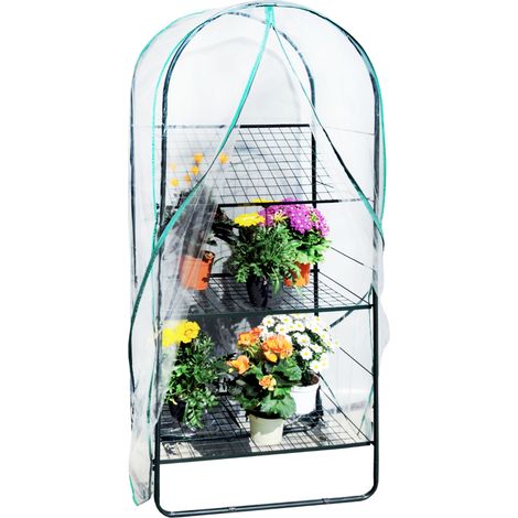 STI Serra 70x45x170cm Casetta da giardino per coltivazione piante domestica metallo e PVC