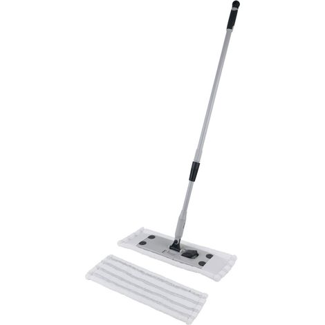TrendLine Bodenwischer mit Teleskopstiel 42 cm Wischbreite Wischmop inkl 2 Bezügen