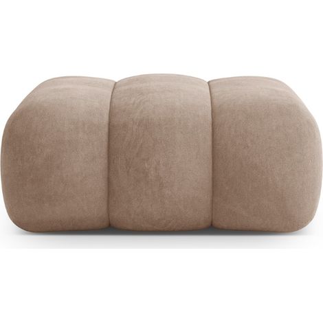 Pouf en velours beige foncé (1/5)
