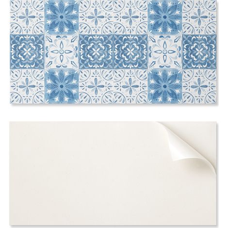 Azulejos autoadhesivos de vinilo estampados con dise帽o floral, 10x40x20 cm.