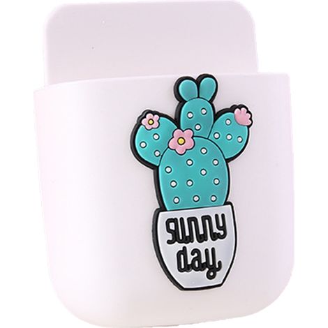 Boîte de Rangement Murale Décorative avec Motif Cactus - Organisateur pour Téléphone, Accessoire Déco Mignon pour la Maison (1/2)