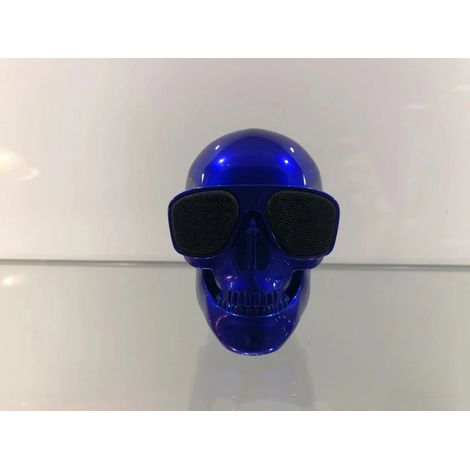 Mini enceinte portable en forme de crâne (bleue), Bluetooth sans fil, 5 W, stéréo haute définition (1/5)