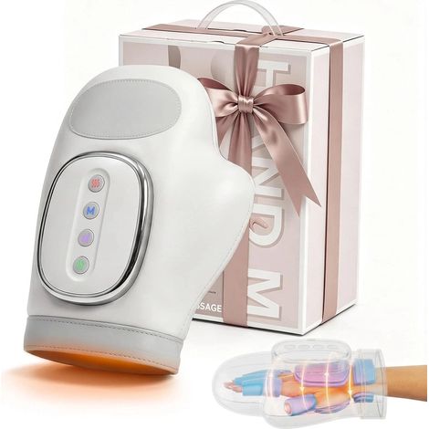 Appareil de massage des mains électrique, chauffant, 3 modes et 5 intensités, soulage la fatigue, ergonomique, Gris