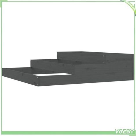 Jardinière - FAFEICY - 3 niveaux étagés - Bois de pin massif - Gris - 107x107x27 cm (1/5)