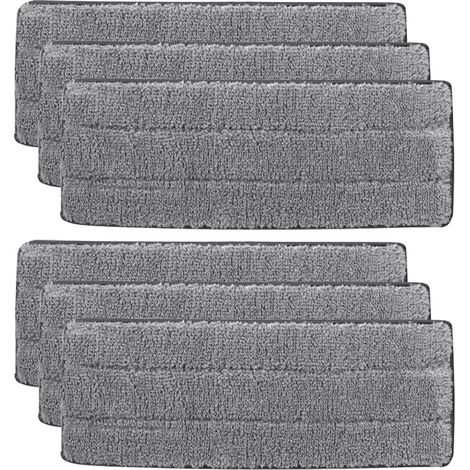 Tampons de Vadrouille,6pcs Mop Remplacement des Tampons,Tampon de Nettoyage de Tête de Balai de Ménage en Microfibre,pour le nettoyage et le récurage des sols humides ou secs (1/5)