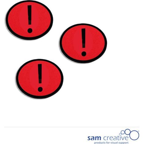 Magnetisch Symbool Uitroepteken 3x3 cm rood