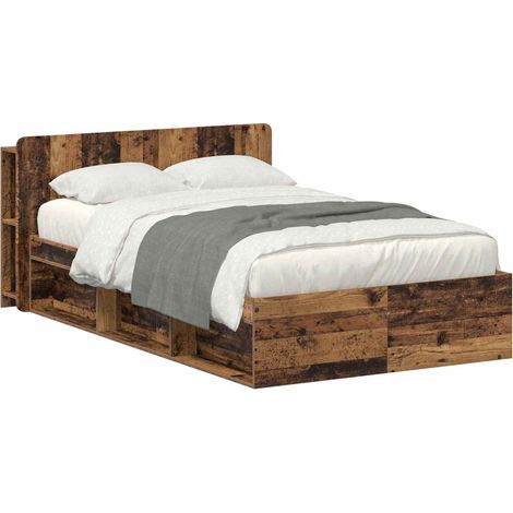 Cadre de lit avec rangement Bois ancien 120 x 190 cm vidaXL (1/5)