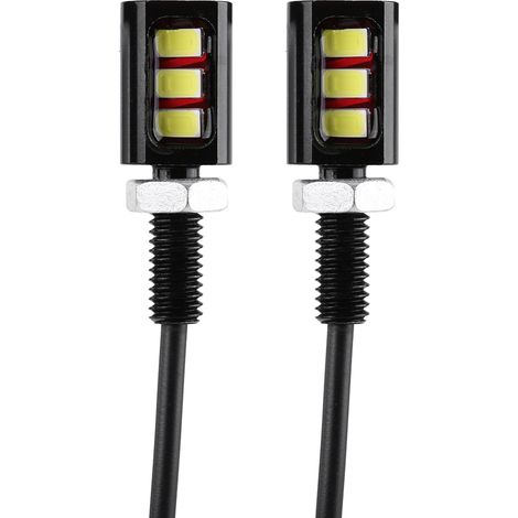 Eosnow 2x12V universel voiture moto plaque d'immatriculation vis boulon lumière lampe blanc LED