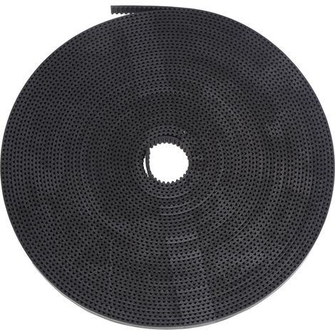 Courroie synchrone 2GT 6mm, noire, âme en acier, caoutchouc et fibre de verre, 10 mètres. (1/5)
