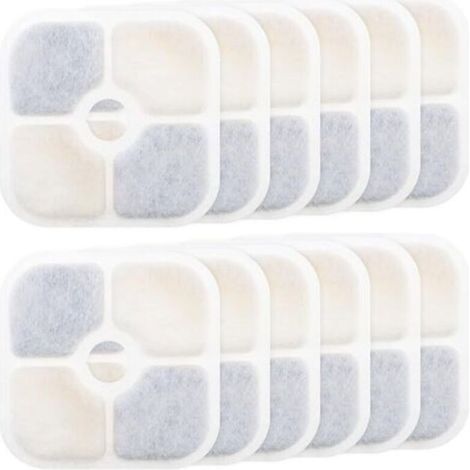 12-Piece Water Fountain Filters - for Catit PIXI 43717 - Activated Carbon Filter - High Quality - Purifying - Refill - Pet Fountain Filters - Rectangle - Fountain for (1/5)