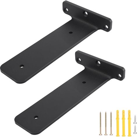Lot de 2 supports d'étagère avec vis épaisses, invisibles, supports de poignée disponibles des deux côtés avec (200 mm) (1/5)