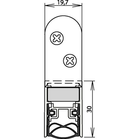 Junta de puerta Schall-Ex® Ultra WS 1-290 2-s.L.833mm alu. Plateado para HLT ATHMER