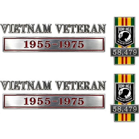 Insigne commémoratif en métal pour voiture, hommage aux vétérans du Vietnam (1955-1975) – Autocollant automobile en hommage aux prisonniers de guerre et aux disparus au combat (pour camion, SUV, voitu (1/5)