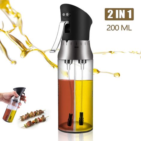 Flacon pulvérisateur 2 en 1 en acier inoxydable pour huile d'olive et vinaigre : (1/4)