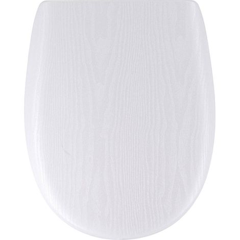 Abattant wc bois moule 18 pouces forme plate attaches acier inoxydable - facon bois blanc - Tendance (1/5)