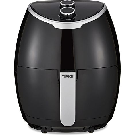 Tower T17061BLK Vortx Manual Air Fryer with Rapid Air Circulation, 30-Minute Timer, 4L, 1400W, Black (1/5)