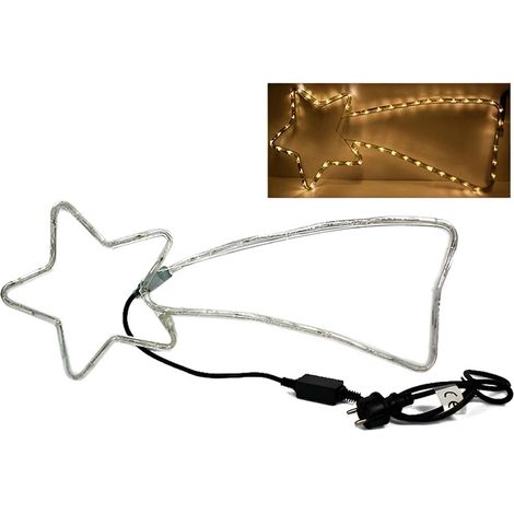 Stella cometa luminosa con luci led addobbi natalizi decorazioni natale esterno interno cm 67 multicolor bianco freddo o caldo - MISURA: BASE - colorigenerali: BIANCO CALDO