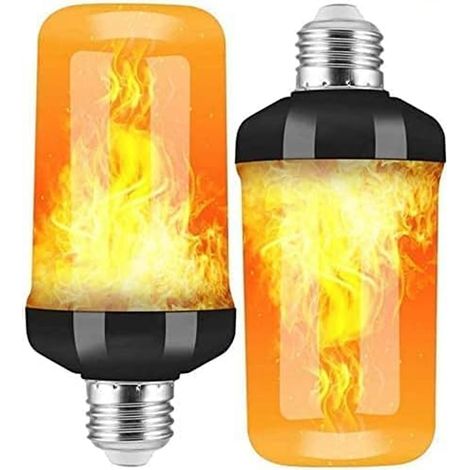 E27-Flammenbirne, 2er-Pack LED-Flammeneffektbirnen mit Schwerkraftsensor, flackerndes LED-Licht für drinnen und draußen, Halloween/Bar (1/5)