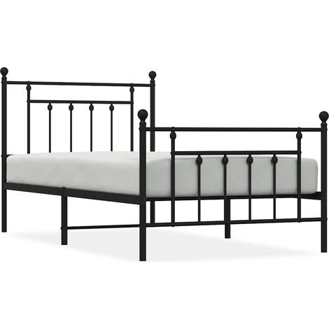 Maison Exclusive - Cadre de lit métal sans matelas avec pied de lit noir 100x190cm (1/5)
