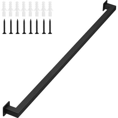 90cm Rail Main Courante for Un Escalier Intérieur en Fer Forgé Métal Noir for Handicapés Rampes Âgées Enfants Extérieur Escaliers Marches Balustrade Extérieur Support Mural (1/5)