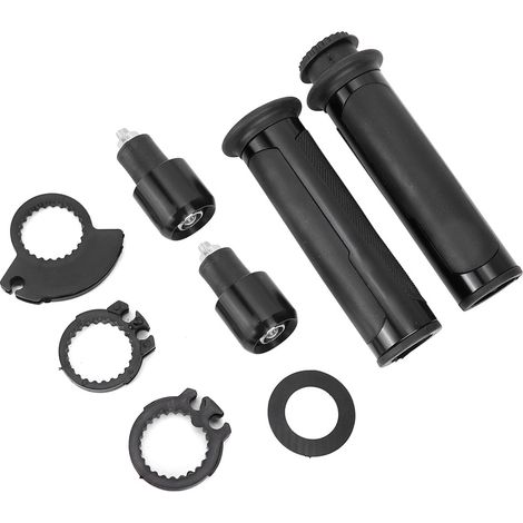 Poignée guidon moto aluminium caoutchouc accessoire modification noir (1/5)