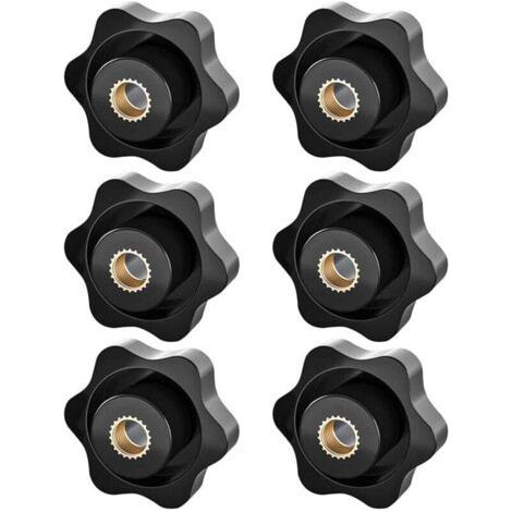 M8 Tightening Knob, Star Nut, Knurled Thread Tightening Knob, M8 Tightening Nut, Star Head Tightening Nuts Knob, for Mechanics, Furniture, Electronic Equipment, 6 P (1/4)