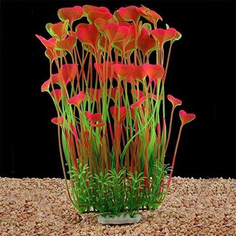 LANGRAY Große künstliche Aquarienpflanzen aus Kunststoff für die Dekoration von Aquarien, sicher für alle 40 cm großen (18 cm) breiten Fische (1/5)