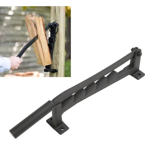Fendeuse de bûches en acier au carbone avec gants et sac à bûches, fendeuse de bûches murale, séparateur de bûches extérieur, fendeuse à bois. (1/5)
