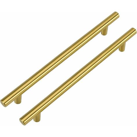 Lot de 2 Poignee Meuble Dorée Poignee de Meuble Cuisine Entraxe 160mm Poignée Dorée - Poignee Laiton Poignée Tiroir Laiton Poignee Cuisine en Acier Inoxydable (1/4)
