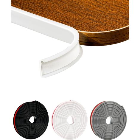 Bande de Chant en Forme de U 20 mm, Profil de Finition Plan de Travail Auto-Adhésif 5 m, Protection Coin de Table Bébé, Cornière PVC Souple, Bande Caoutchouc pour Meubles, Comptoir, Étagère (1/5)
