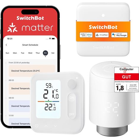Combo Thermostat de radiateur connecté Panneau Matter – contrôle Via appli (1/5)