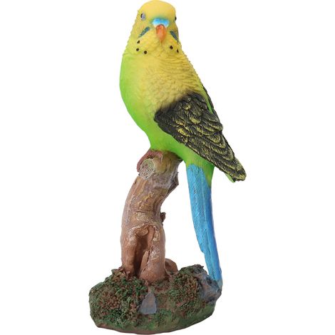 Figurine de perroquet en résine, statuette décorative exquise, sculpture d'oiseau réaliste, idéale pour le salon, un bureau ou un jardin. (1/5)