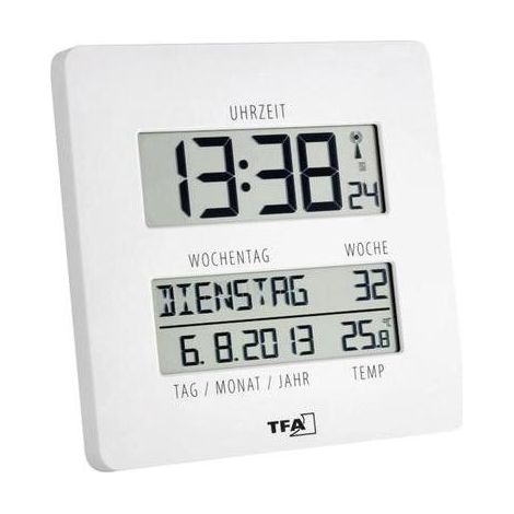 TFA Dostmann 60.4509.02 Reloj de pared digital blanco