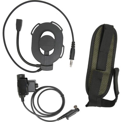 Casque unilatéral militaire HD01 haute résistance pour talkie-walkie Hytera PD600 PD602 PD605 PD662 Noir (1/5)