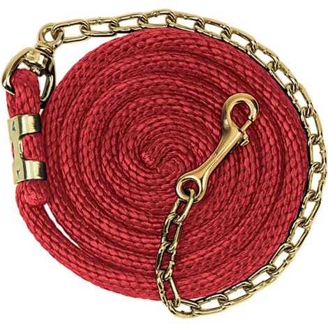 Corde en polyéthylène avec chaîne pivotante plaquée Laiton, Marine/Bleu/Turquoise, 5/8" x 8'6", 35-2125-S2, Rouge, 8' 6"