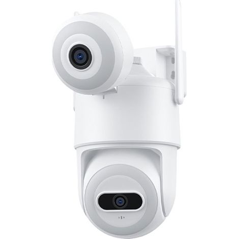 WLAN-Überwachungskamera für den Außenbereich, 360° PTZ, 8 MP IP-Außenkamera mit Doppelobjektiv, Farbnachtsicht, intelligente Personenerkennung, Zwei-Wege-Audio, Alexa-kompatibel, IP66