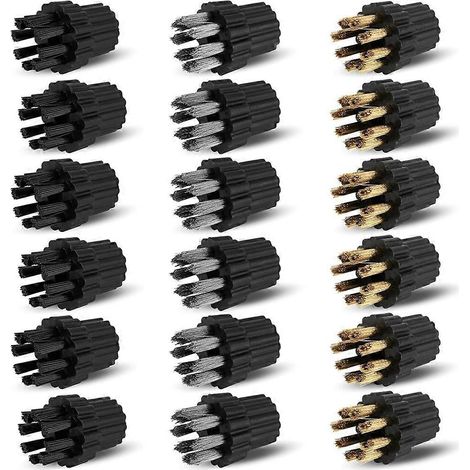 18 têtes de brosse pour nettoyeur vapeur, accessoires M8, pièces de rechange pour nettoyeur vapeur, tête de brosse de nettoyage (1/5)