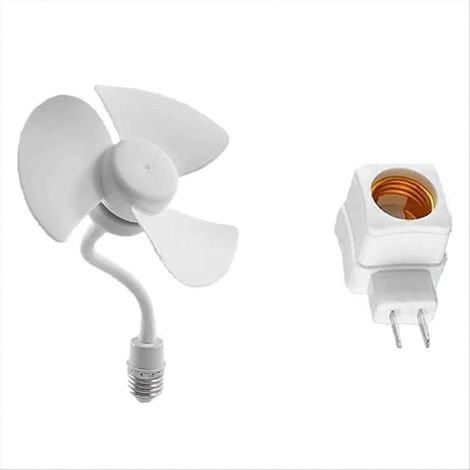 Ventilateur de plafond universel à vis E27, 3 pales, culot fileté standard pour lampe (1/5)