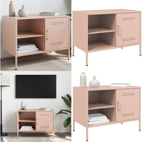 Mueble de TV acero rosa 68x39x50,5 cm - Acero rosa - Mueble industrial
