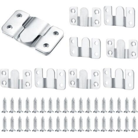 10 Pièces Support Montage Encastré Dissimulé, Supports Suspension Emboîtement Robuste, Connecteur de Meubles, Matériel Suspension Mural Acier Inox Suspendu pour Photos, Miroirs, Sffichage d'image