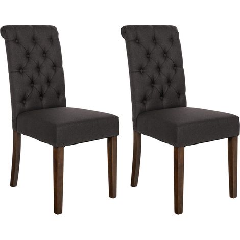 2er Set Esszimmerstühle Lisburn schwarz Stoff