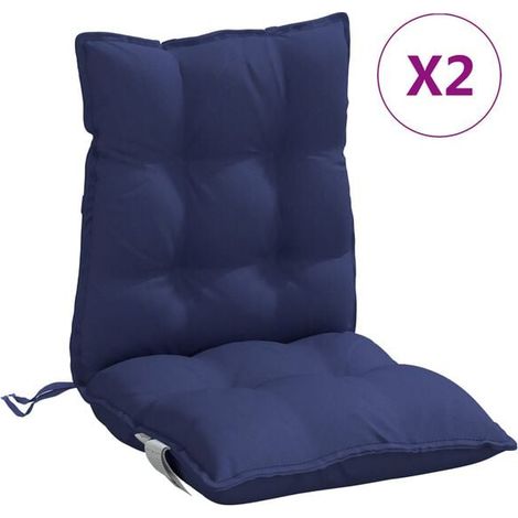Ensemble de deux coussins pour chaise à dossier bas, bleu marine (1/5)