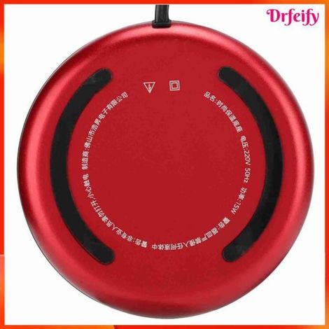 Akozon Chauffe-tasse électrique Tapis de tasse chauffant électrique tactile étanche, coussin electromenager coussin Prise UE rouge (1/5)