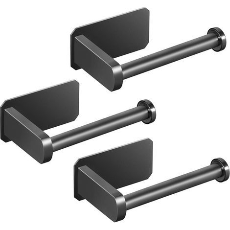 3X Porte-Papier Hygiénique Auto-Adhésif Cuisine Salle de Bain Adhésif Porte-Rouleau Aucun Trou de Forage pour La Salle de Bains Stick Sur Le Mur En (1/4)