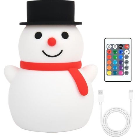 Veilleuse Bonhomme De Neige – Lampe Rechargeable En Silicone (1/5)