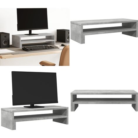 vidaXL Monitorständer Betongrau 54x22x15 cm Holzwerkstoff (1/5)